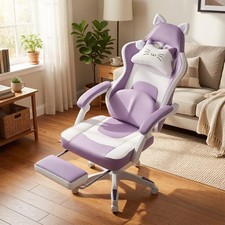 Gaming Chair PU Leather Office Chair Computer Chair Head Footrest Sport Racing