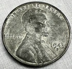 #2R: Beautiful 1943 Steel Wheat Penny D Mark Denver Mint Lincoln Cent Coin
