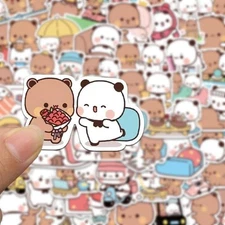 MITAO PANDA Stickers BUBU&DUDU 50pcs Cute Panda Couple Panda Sticker Kawaii Bear