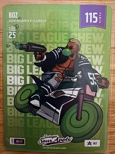 Bo Jackson Battle Arena NSCC Big League Chew - BLC-11 BOZ 🍏 SOUR APPLE 🍏 Foil