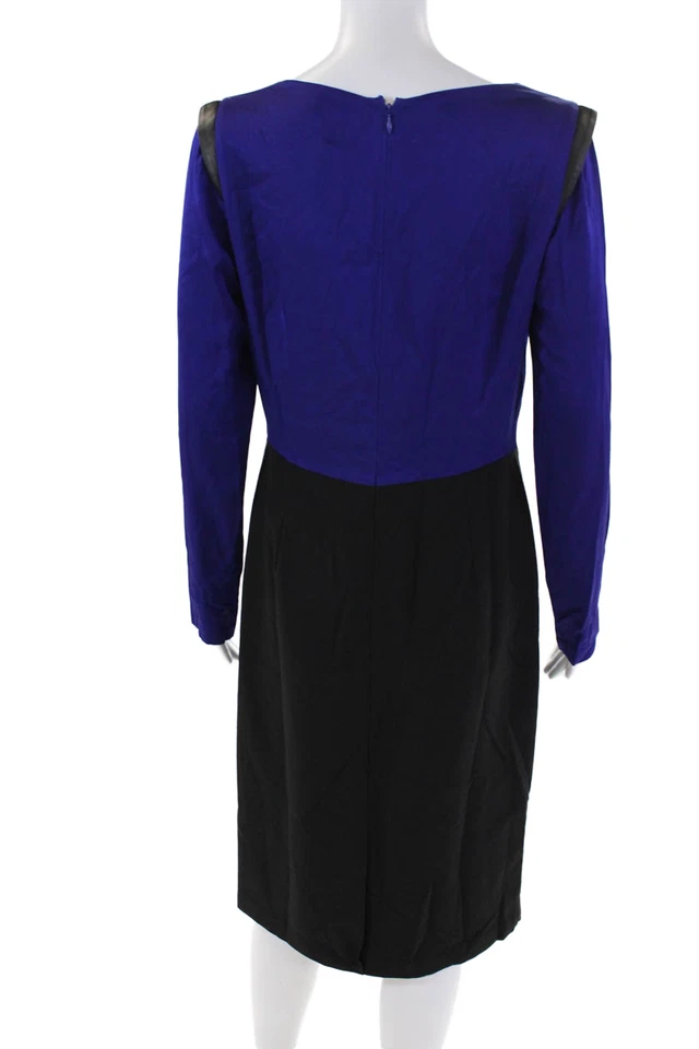 Vestido Raoul para mujer de seda manga larga capucha cuello hasta la rodilla azul talla 8 Foto 3 de 4