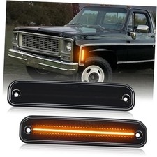 Front LED Side Marker Lights Replacement For 1973-1980 C10 C15 C20 Smoked Lens