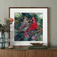 Fine Art Print Giclée Poster Cardinal Love Wall Art Decor