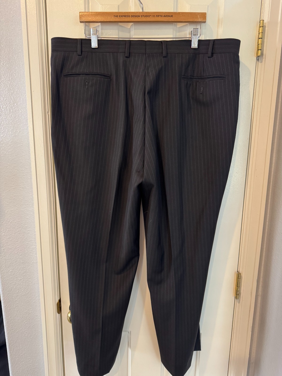 LNWOT Chaps Ralph Lauren Charcoal Pinstripe Classic Fit Suit 48R 42x32 Pants image 9