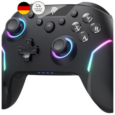 EasySMX X20 Wireless Controller Gamepad mit RGB Licht, 2 in 1 Trigger, 6 Achsen