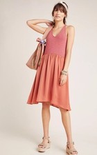 Dolan Fabiana Colorblock V-Neck Tank Dress Size Small Rose Pink Anthropologie