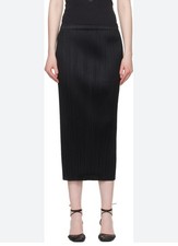 Black Pleated Midi Skirt