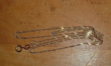 STAMPED 14K SOLID YELLOW GOLD 1MM TWIST LINK 18" NECKLACE CHAIN 585 CLASP 1.03g