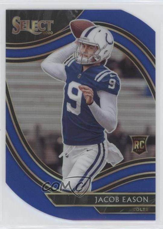 2020 Panini Select Field Level Blue Prizm Die-Cut Jacob Eason #348 0to2