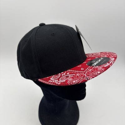 Decky 6 Panel High Profile Structured Bandanna Bill Snapback Hat/Cap- 1093