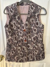 Vintage Chic Floral Tapestry Vest Cottagecore Aesthetic Grandma PTP 18  Buttoned