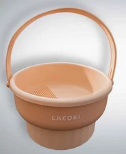 NEW 3 in 1 Silicone Makeup Brush Cleaner Organizer Bowl With Mat Color: Lt Pink