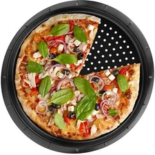 13 Inch Pizza Pan for Oven 1 Inch Deep Perforated Pizza Pan Non-Stick Coating...