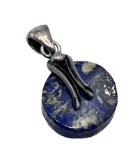 SPLENDIDO PENDENTE CIONDOLO VINTAGE ARGENTO 925  CON LAPISLAZZULI NATURALE