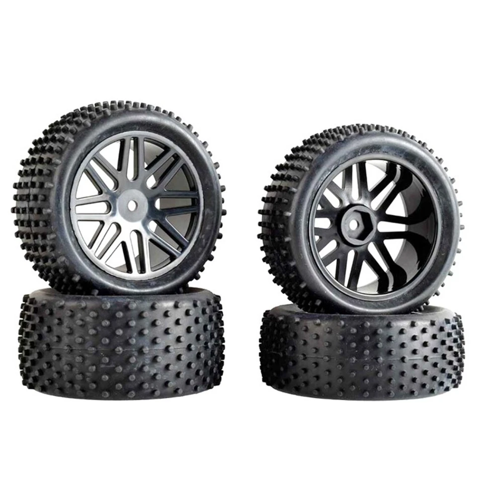 4pcs RC 1/10 Racing Tires and Wheels 12mm Hex For Tamiya  HPI HSP Off Road Car - Image 3 of 4