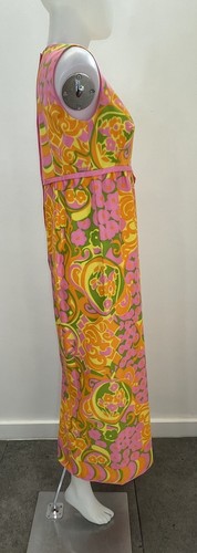 Vintage 70s Alex Colman Psychedelic Maxi Dress Bold Print (SEE FEHLER - Bild 11 von 19