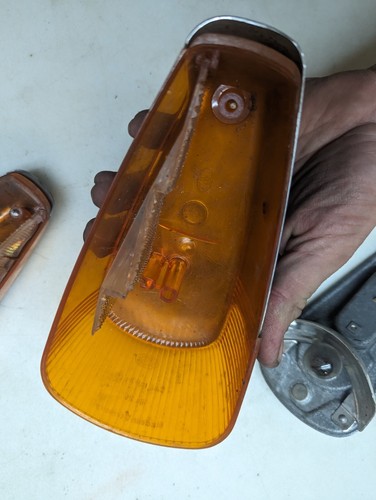 Vintage VW Light Exterior Turn Signal Parking Amber OEM LOT Germany Hella Chrome - Picture 5 of 20