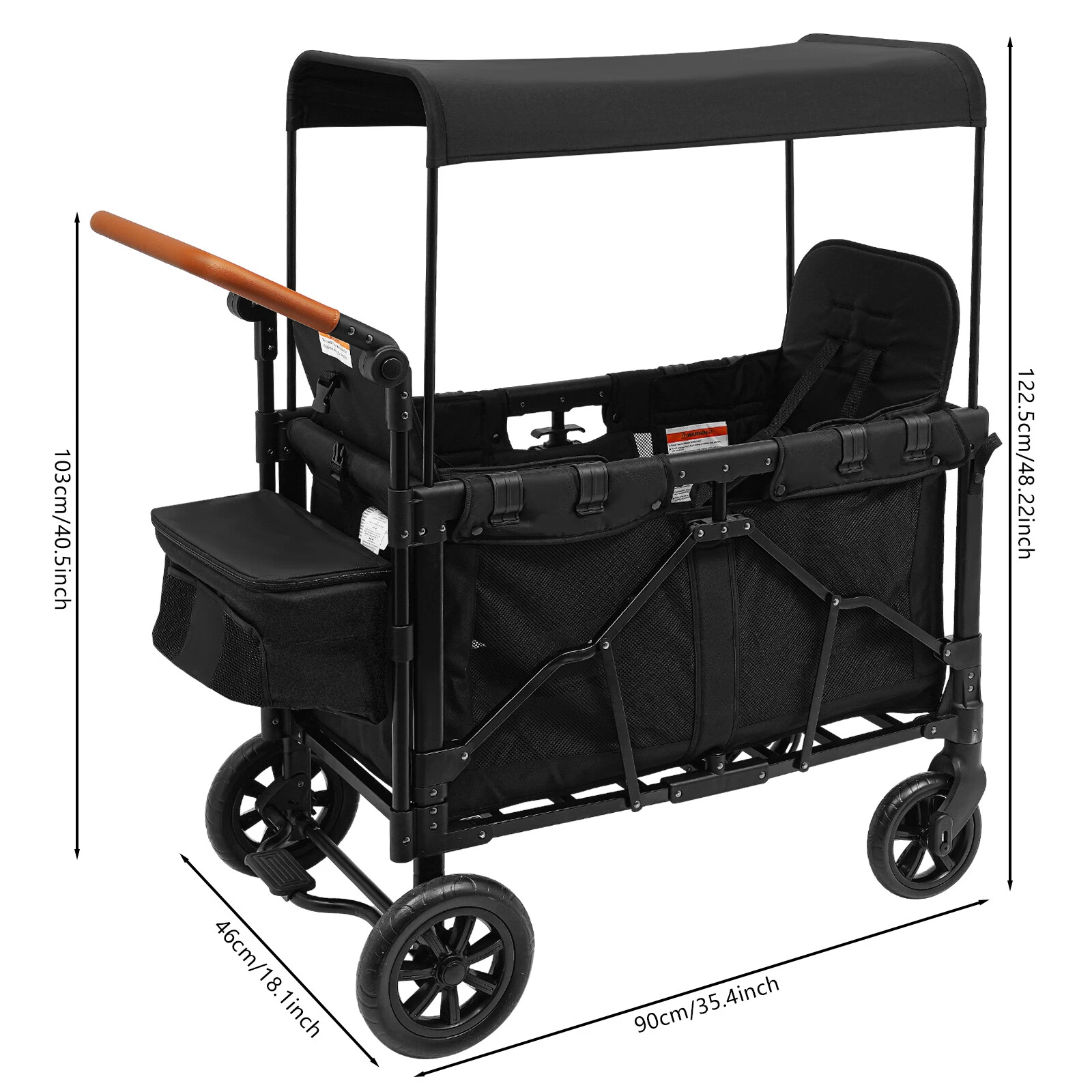 Wagon Folding Cart Collapsible Garden Beach Utility Outdoor Camping Sports Black