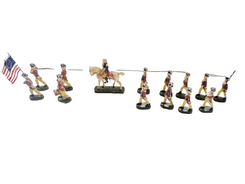 Lot De 5 Petits Soldats Elastolin - 90 Mm - Composition Vintage