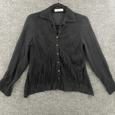Robert Rodriguez Silk Blouse Top Small Black ...