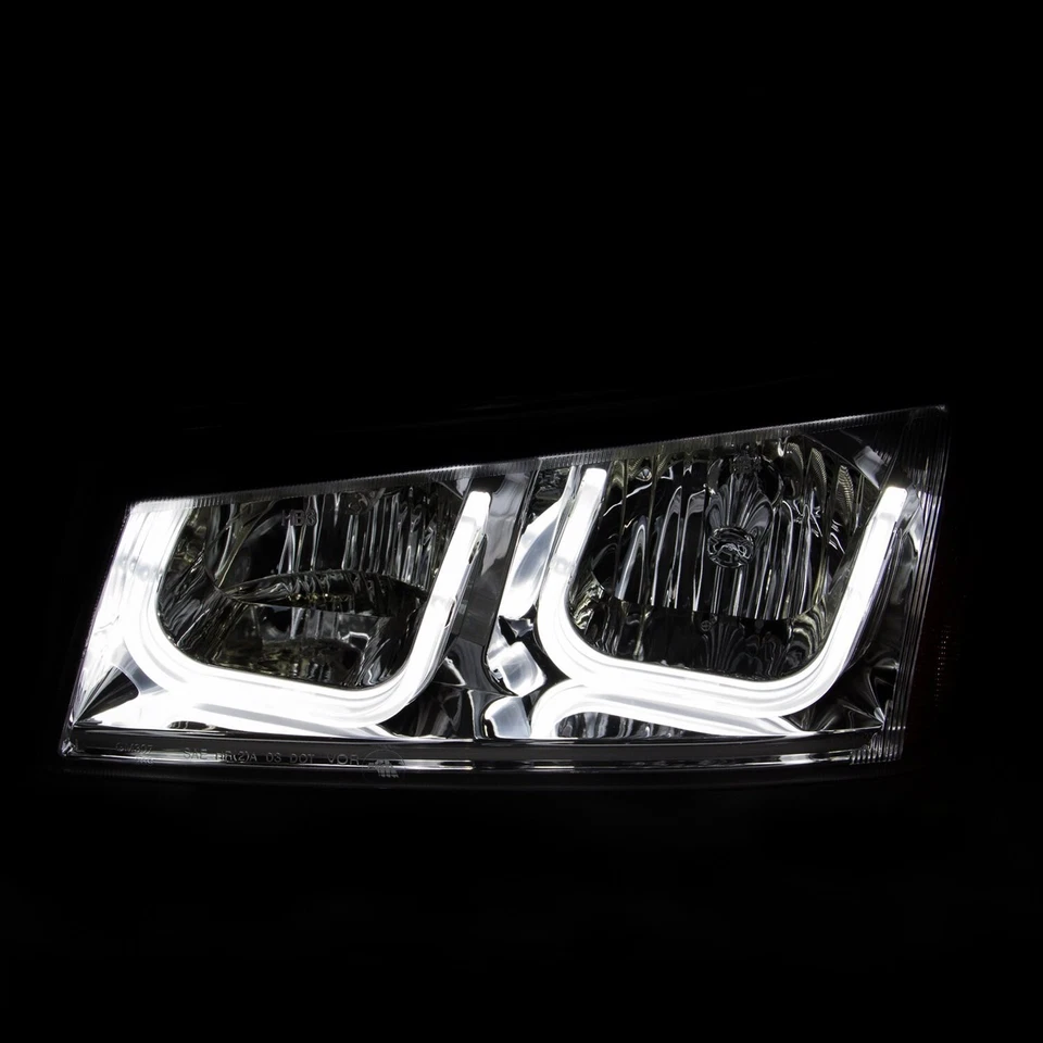 AnzoUSA 111313 CHEVY SILVERADO/AVALANCHE 03-06 CRYSTAL HEADLIGHTS U-BAR CHROME - Image 4 of 4