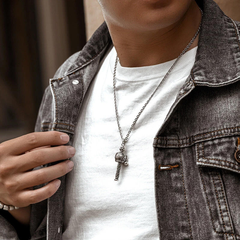 Tibetan prayer store wheel necklace