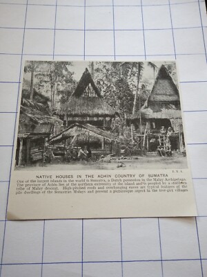 Ureinwohner Häuser Sumatra Achin Sumatra Malays Dorf Archipel Holländer um 1926