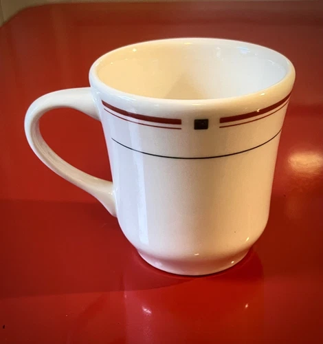 Vintage Buffalo Restaurant Ware Coffee Mug Cups Maroon Green Stripe MCM