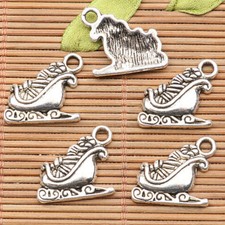 12pcs 18 10mm Tibetan Silver Color Santa Ride Gift Design Charms H0659