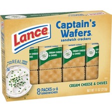 Lance Captain's Wafers CREAM CHEESE  CHIVES Sandwich Crackers 8 Packets 1 Box