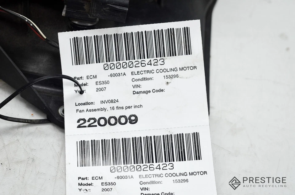 2007-2012 LEXUS ES350 RADIATOR COOLING FAN ASSY OEM - Изображение 4 из 4