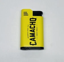 Camacho Cigars Scorpion Logo Single Jet Torch Lighter Yellow Metal Case BB