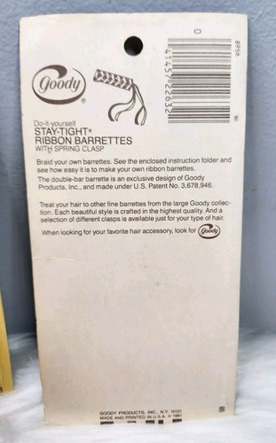Vintage Lot 1981 Goody Barrettes Braid Your Own Ribbon Set Of 4 **Sealed** - Picture 3 of 11