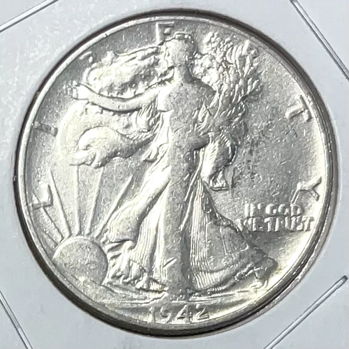 1942 50C Walking Liberty Half Dollar AU AMAZING SHINE AU+