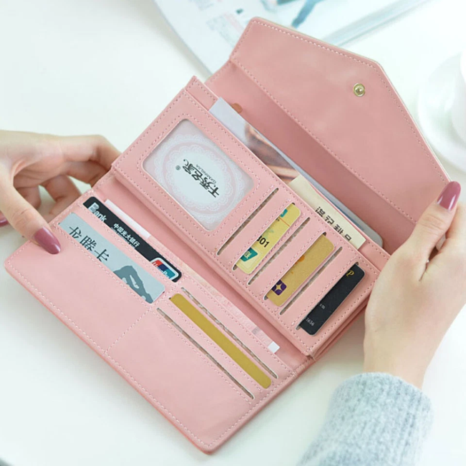 Fashion Envelope Clutch Long Wallet Women Leather Card Holder Purse Bag Handbag - Image 3 of 4