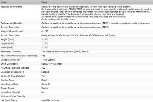 TPMS Sensor DENSO for 2012-2017 TOYOTA CAMRY - Picture 2 of 6