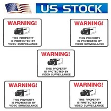HOME SECURITY CAMERA SYSTEM WARNING VIDEO IN USE WINDOW STICKERS DECAL LOT