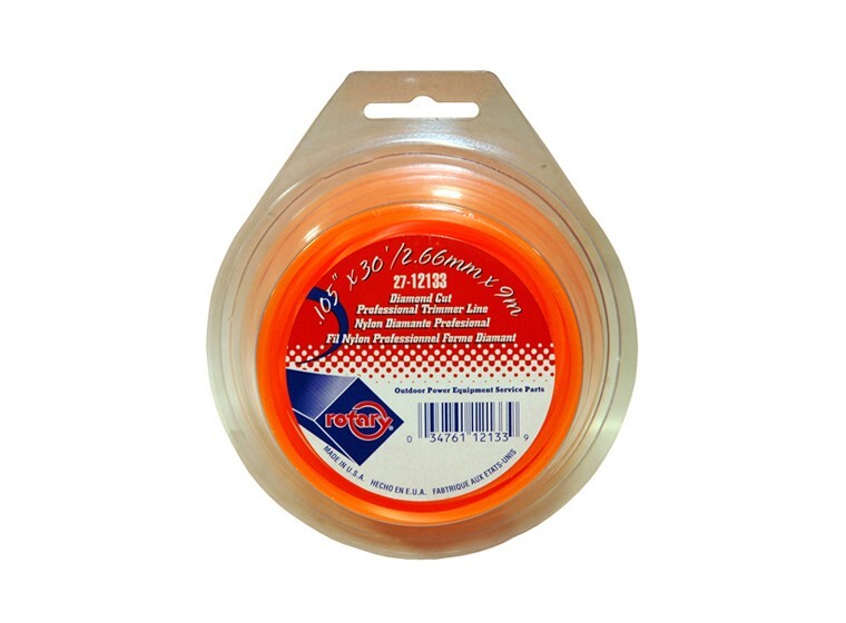 ROTARY TRIMMER LINE ORANGE DIAMOND .105 DIAMETER 30 FOOT LOOP