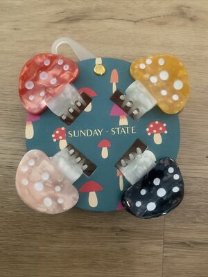 NEW Sunday State Mushroom 4 Piece Hair Claw Cottage Core  display picture 2