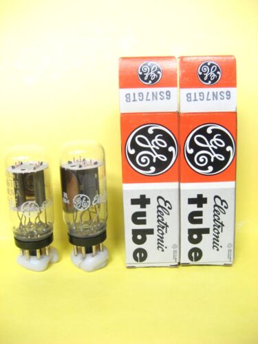 Pair Of New 6SN7GTB GE Tubes With Coin Base And Side Getter, Test Good