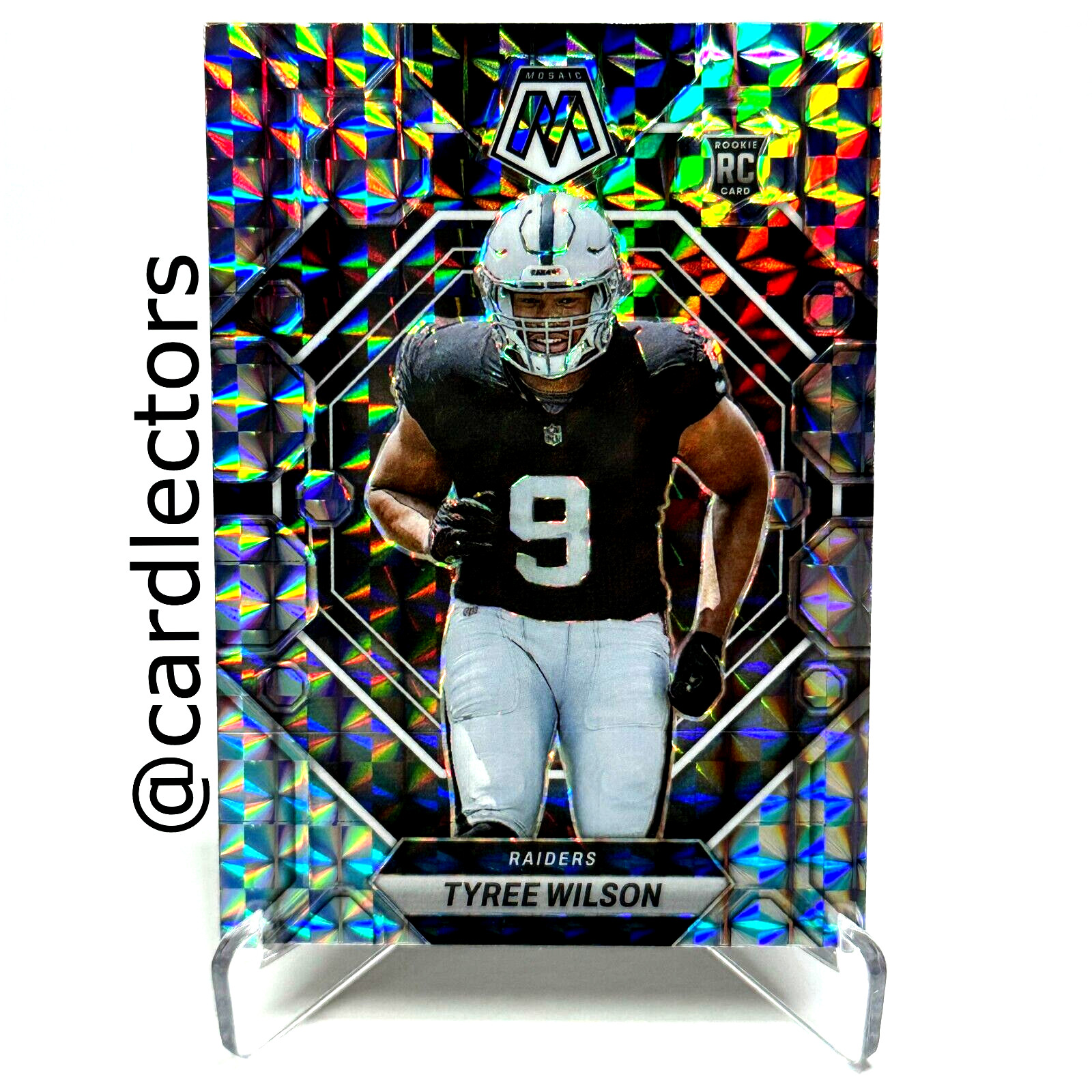 2023 Panini Mosaic Football TYREE WILSON #372 RC Silver Mosaic PRIZM SP RAIDERS