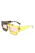 Futuristic Irregular Flat Top Sunglasses - Square Two-Tone Unisex Sun Glasses