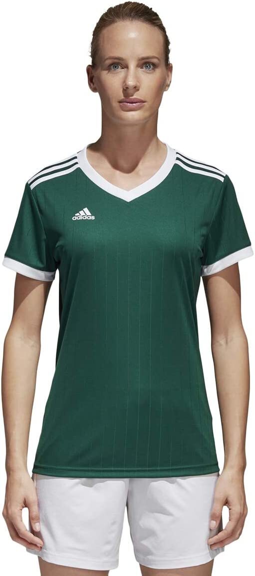 Женская майка Adidas Tabela 18 с коротким рукавом, зелено-белая в университетском стиле