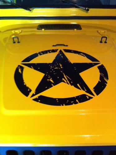 3 Distressed Army Star decal set fits Jeep graphics military oscar mike 3 piece - Picture 4 of 6