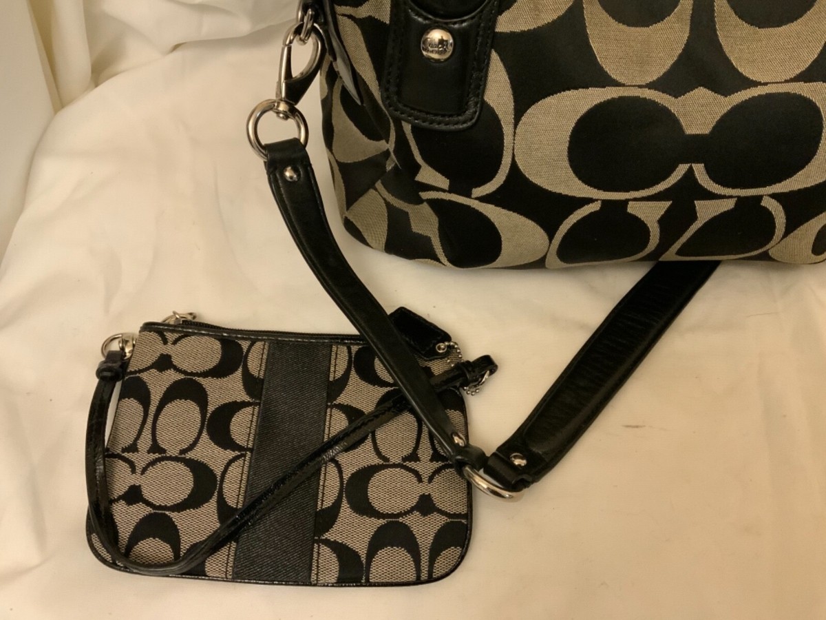 Coach Kristen Signature Double Zip Satchel With Matching Wallet