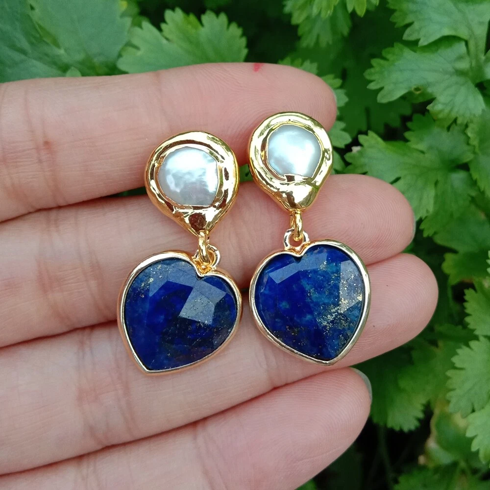 Blue lapis shop stud earrings