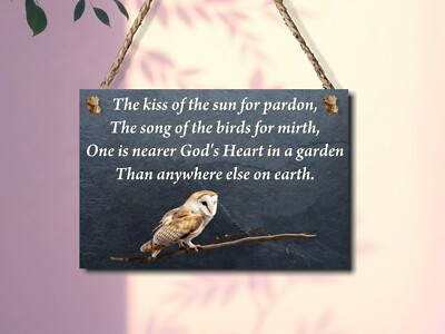Der Kuss der Sonne zur Verzeihung Das Lied der Vögel zur Freude Schiefer Plakette Schild