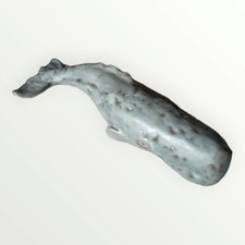 VTG Signed POD STUDIOS Edgecomb Maine Pottery Sculpture Sperm Whale Art Ocean