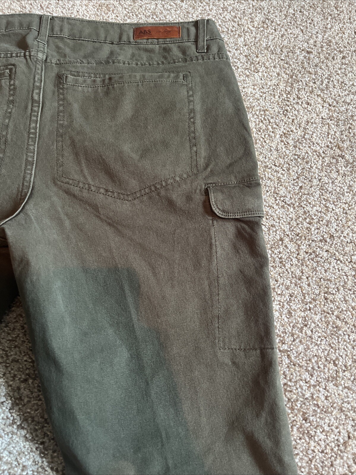 ABS Allen Schwartz Collection Womens Cargo Skinny Denim Jeans Green 32 (35x30.5) - View 15