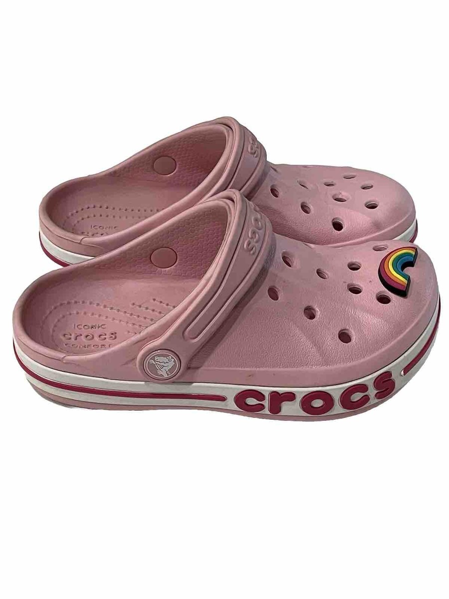 Crocs Bayaband Clogs Ballerina Pink/Candy Pink SZ C12 Rainbow Pin